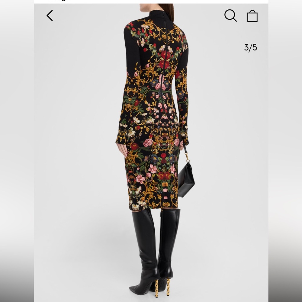 Alice + Olivia Delora Floral-Print Jersey Midi Dress - Picture 3 of 10